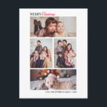 Moderner Weihnachts-Collage Urlaub Postkarte<br><div class="desc">Minimales und elegantes Design gedruckt Moderne Winter Weihnachten Vier FotoCollage Holiday Postcard,  die mit Ihrem Text angepasst werden kann. Bitte klicken Sie auf den Button "Anpassen" und verwenden Sie unser Design-Tool,  um diese Vorlage zu ändern. Karo im Grafikdesign-Store für andere Produkte,  die diesem Design entsprechen!</div>