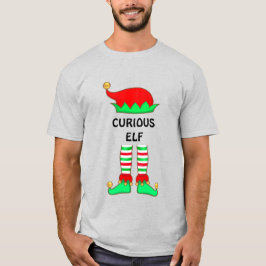 Moderner Weihnachts-Neugieriger Elf-T - Shirt