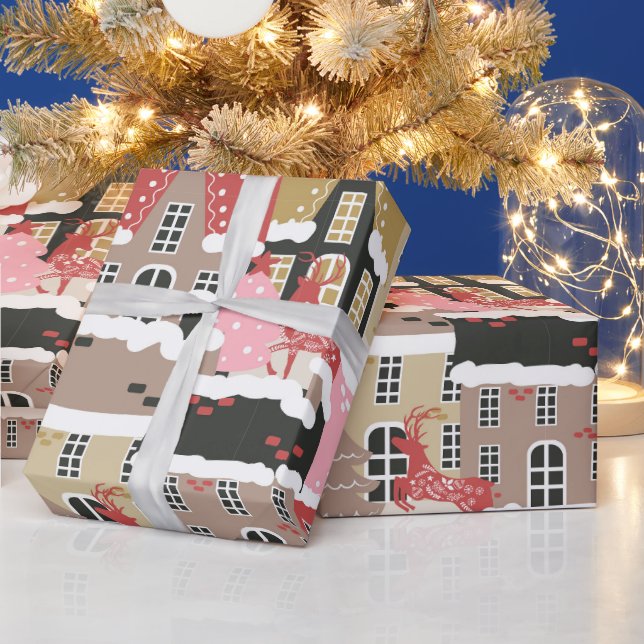 Moderner Weihnachtsabend Geschenkpapier (Feiertage)