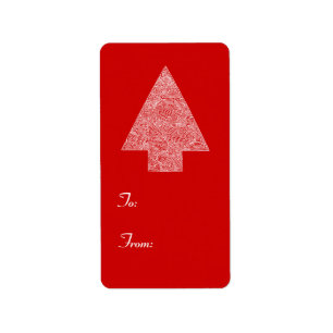 Moderner Weihnachtsbaum Adressaufkleber