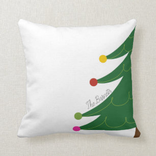Moderner Weihnachtsbaum - Familienname Kissen