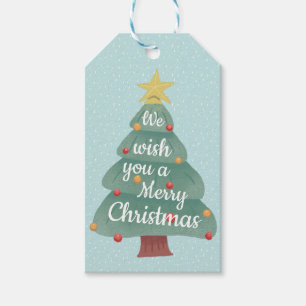 Moderner Weihnachtsbaum frohe Weihnachten Geschenkanhänger