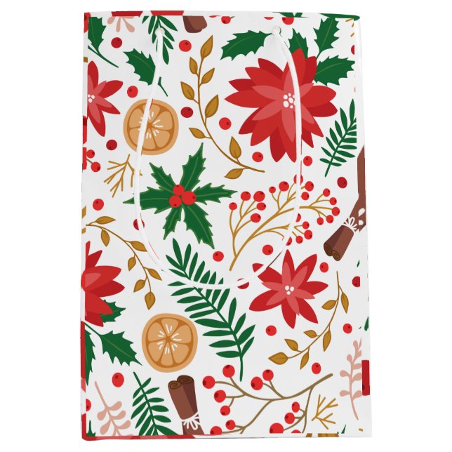 Moderner Weihnachtsbaum Grüne Pine Tree Mittlere Geschenktüte (Vorderseite)