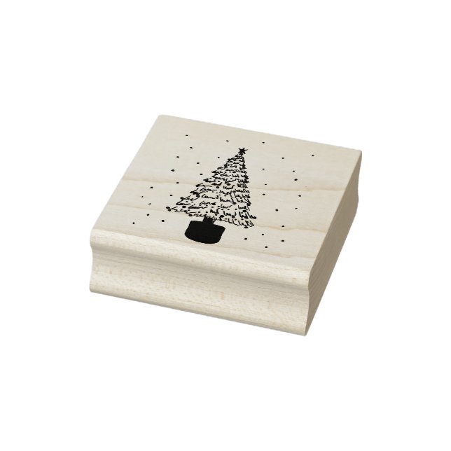 Moderner Weihnachtsbaum Gummistempel (Stempel)