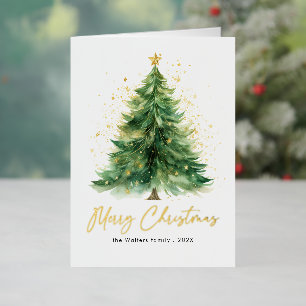 Moderner Weihnachtsbaum im Wasserfarben Non-Foto