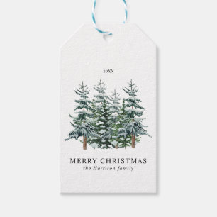 Moderner Weihnachtsbaum im Wasserfarben Non-Foto Geschenkanhänger
