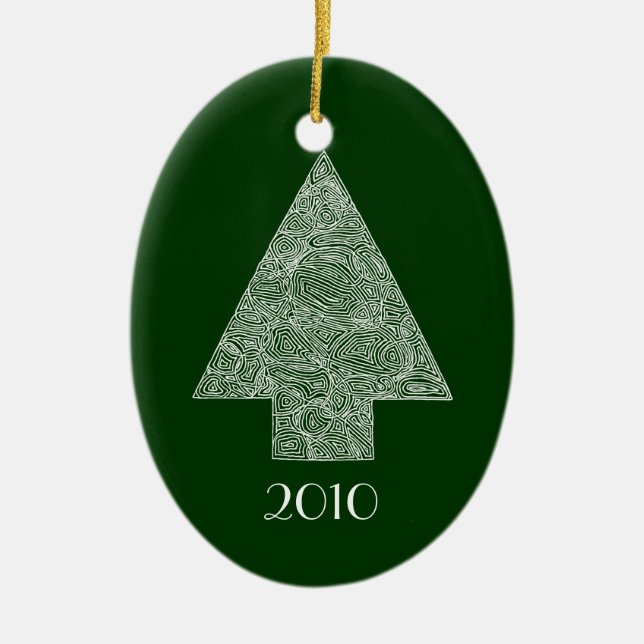 Moderner Weihnachtsbaum Keramikornament (Vorne)