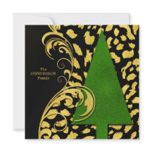 Moderner Weihnachtsbaum mit Gold und schwarzem Url