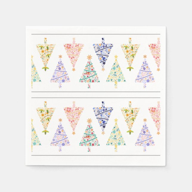 Moderner Weihnachtsbaum Napkins Serviette (Vorderseite)