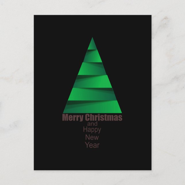 Moderner Weihnachtsbaum Postkarte (Vorderseite)