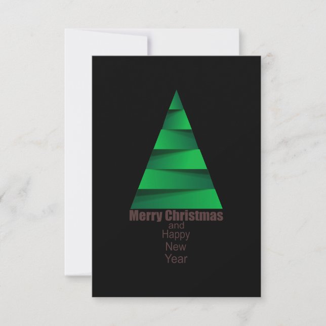 Moderner Weihnachtsbaum RSVP Karte (Vorderseite)