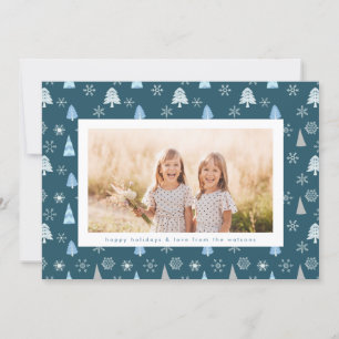 Moderner Weihnachtsbaum Snowflake Foto Benutzerdef Feiertagskarte