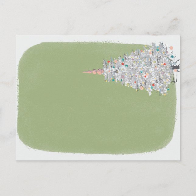 Moderner Weihnachtsbaum Tinsel aus dem Mittelalter Postkarte (Vorderseite)
