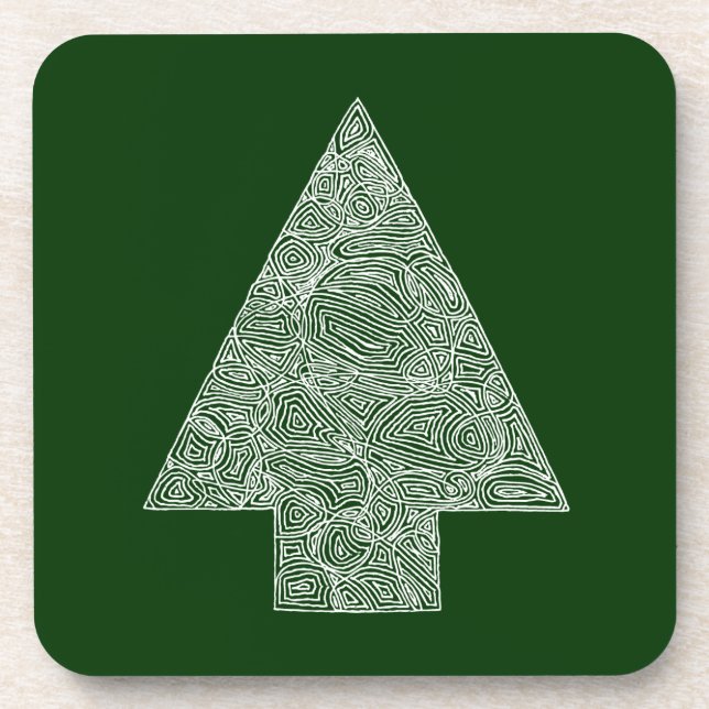 Moderner Weihnachtsbaum Untersetzer (Vorderseite)