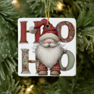 Moderner Weihnachtsbaumschmuck   Weihnachtsmann HO Keramikornament