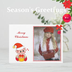Moderner Weihnachtself & Benutzerdefiniertes Foto
