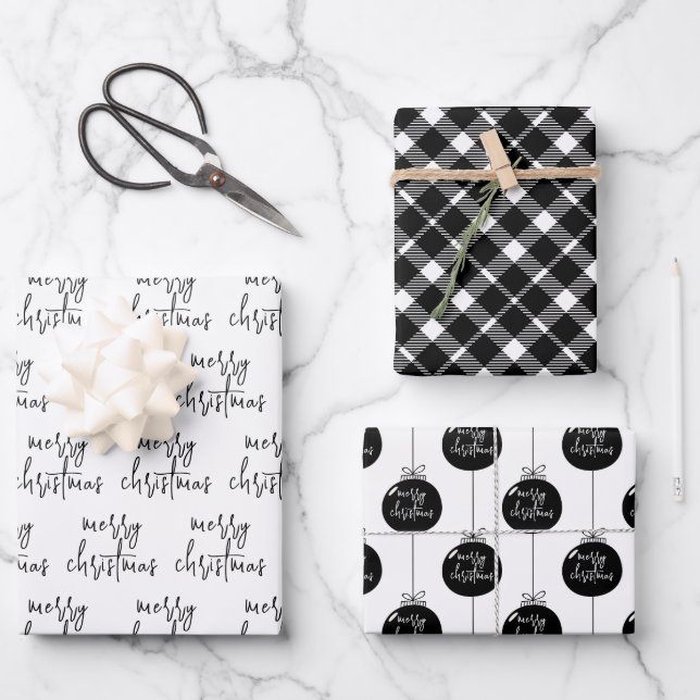 Moderner Weihnachtsfeiertag Geschenkpapier Set (Vorderseite)