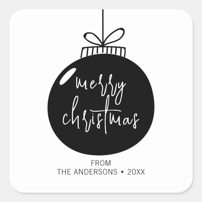 Moderner Weihnachtsfeiertag Quadratischer Aufkleber (Vorderseite)