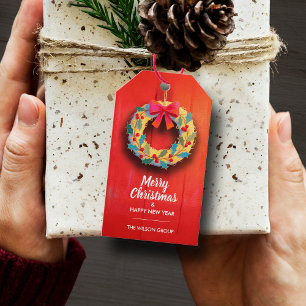 Moderner Weihnachtskranz  Geschenkanhänger