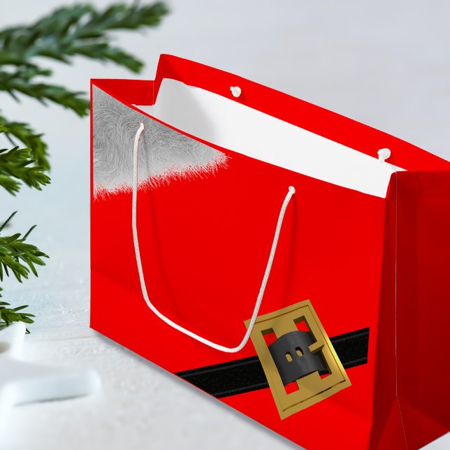 Moderner Weihnachtsmann Anzug Weihnachten Roter Ur Große Geschenktüte (Fun and festive gift bag just for you)