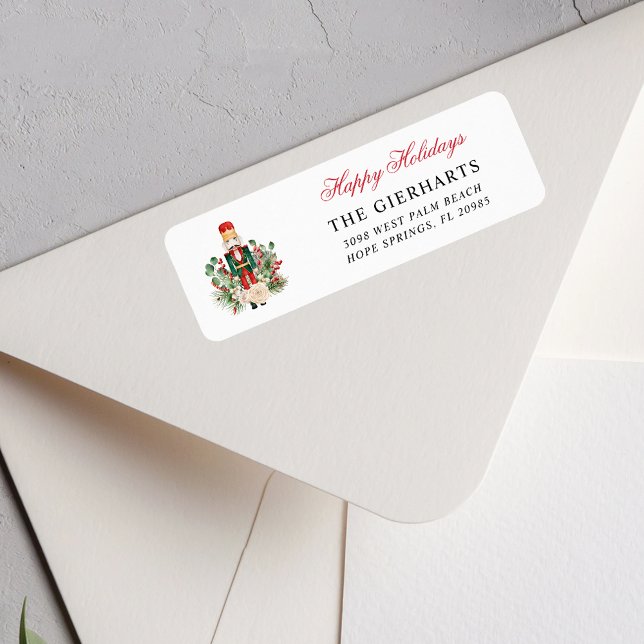 Moderner Weihnachtsmann-Christmas-Feiertag-Rücksen (Modern Nutcracker Christmas Holiday Return Address Label)