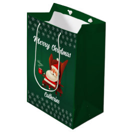 Moderner Weihnachtsmann frohe Weihnachten Mittlere Geschenktüte