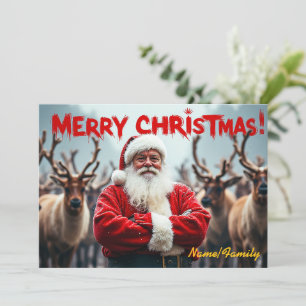 Moderner Weihnachtsmann Karte