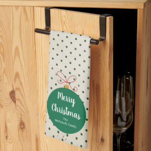 Moderner Weihnachtsschmuck Familienname Geschirrtuch