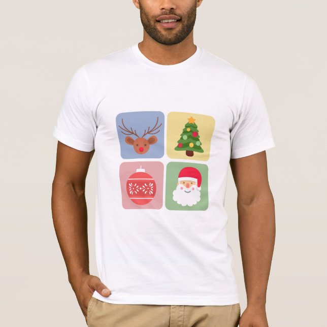 Moderner Weihnachtssymbol-T - Shirt (Vorderseite)