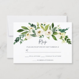 Moderner Weißer Blumengarten Hochzeitsfeier UAWG RSVP Karte