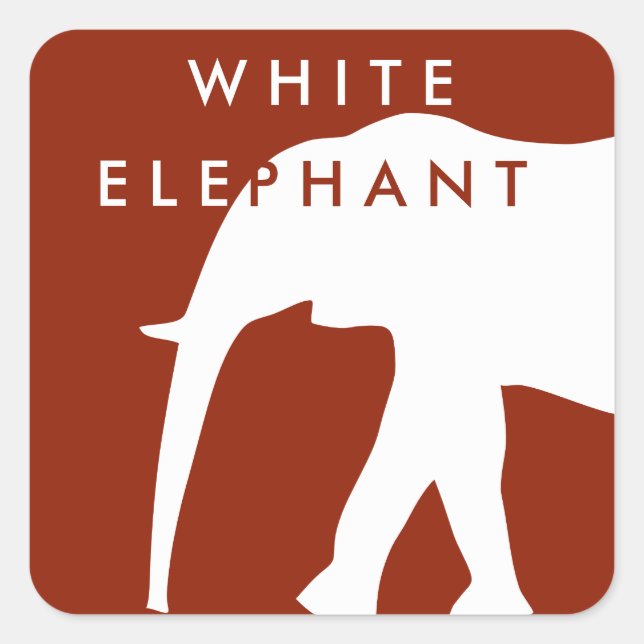 Moderner weißer Elefant | Urlaub Quadratischer Aufkleber (Vorderseite)