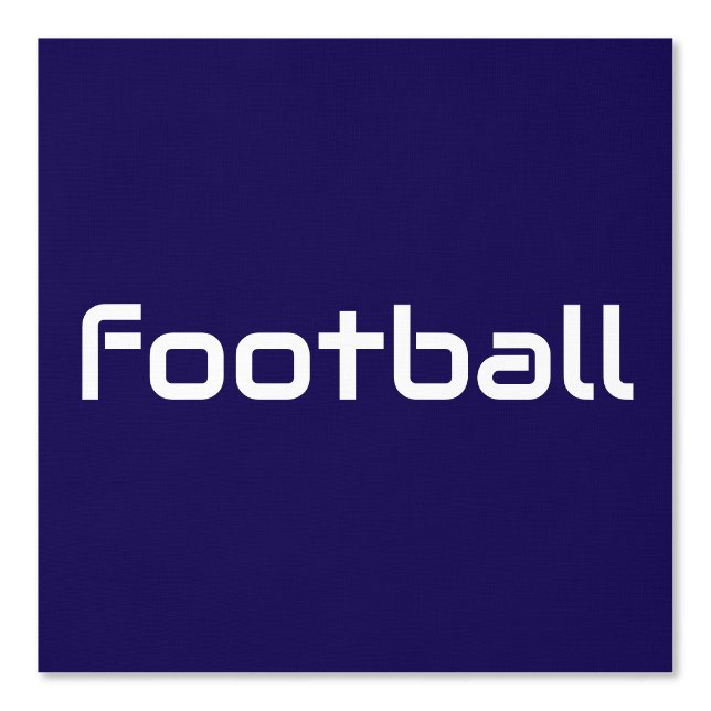 Moderner weißer FUSSBALL-Text über Navy Blue Tapete (Vorderseite)