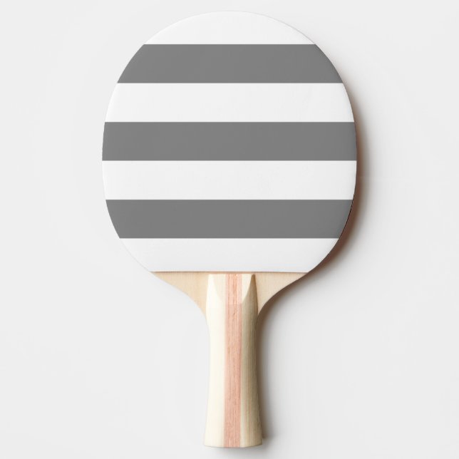 Moderner weißer, mittelgrauer Streifen Tischtennis Schläger (Vorderseite)