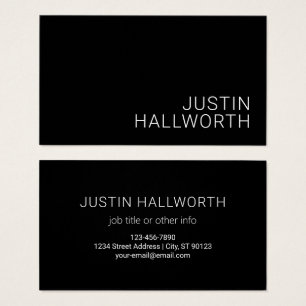 Moderner weißer Name oder anderer Text auf schwarz