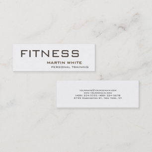 Moderner Weißer Personal Trainer Fitnessstudio Bod Mini Visitenkarte