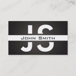 Moderner, weißer, schwarzer Leinenhintergrund in M Visitenkarte