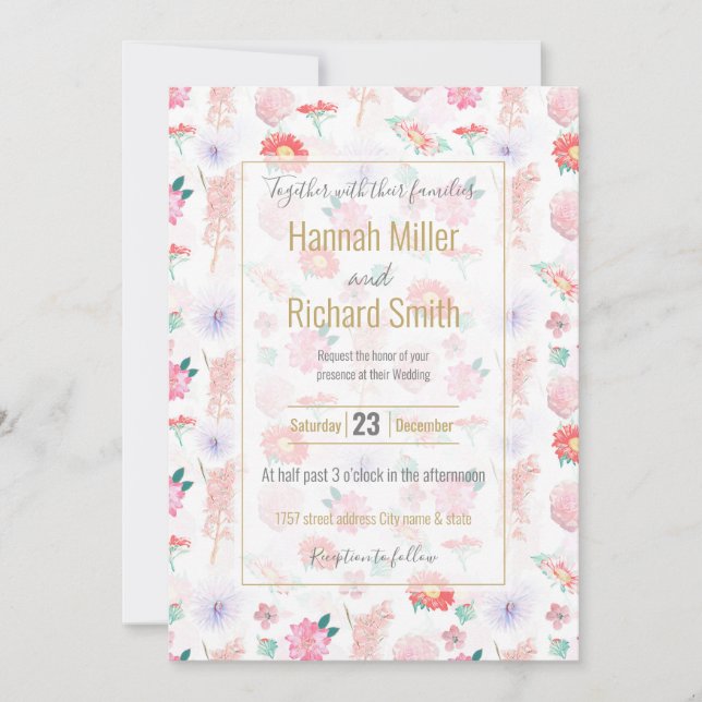 Moderner Weißrosa Garten Blumen (Vorderseite)