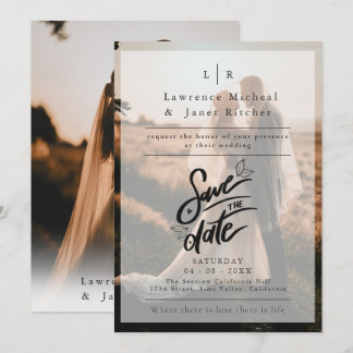 Moderner Weißwein-Foto-Minimalisten laden Save The Date