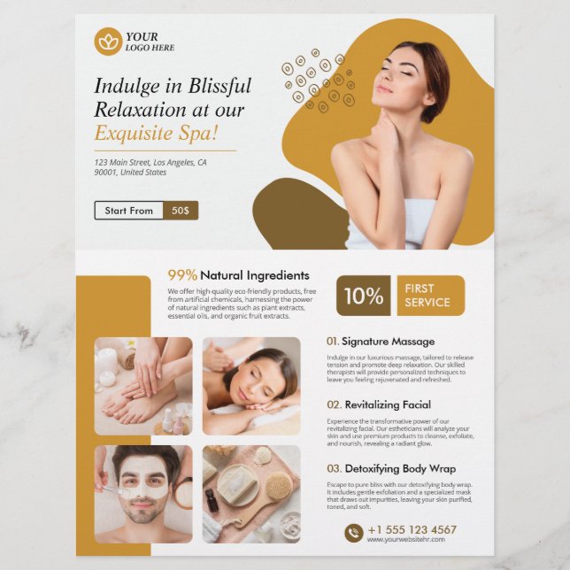 Moderner Wellness-Center, Schönheitspflege, Schönh Flyer (Vorne)