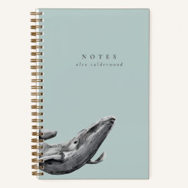 Moderner Whale in Wasserfarben Personalisiert Notizbuch