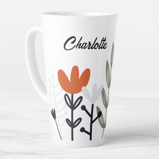 Moderner Whimsischer Personalisierter Name Milchtasse (Linke Ecke)