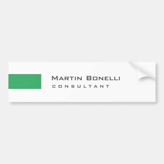 Moderner White Green Simple Consultant Autoaufkleber (Vorne)