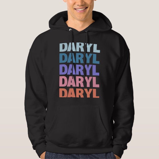 Moderner, wiederholter Text Daryl Hoodie (Vorderseite)