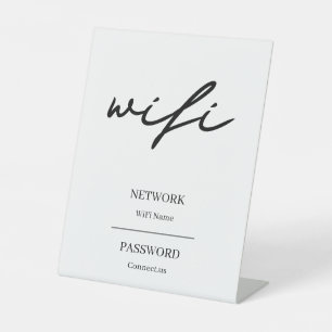 Moderner WiFi-Passwort-Netzwerk-Anzeigeständer Sockelschild