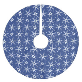Moderner Winterschneeflocken-Allround-Printsprint Polyester Weihnachtsbaumdecke