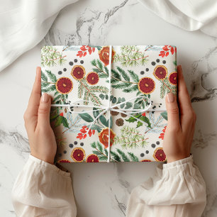 Moderner Winterskandinavischer Weihnachtswald Geschenkpapier Set