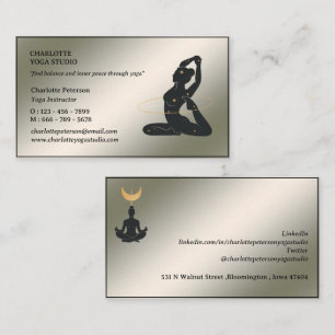 Moderner Yoga-Instruktor-Trainer-Lehrer Visitenkarte