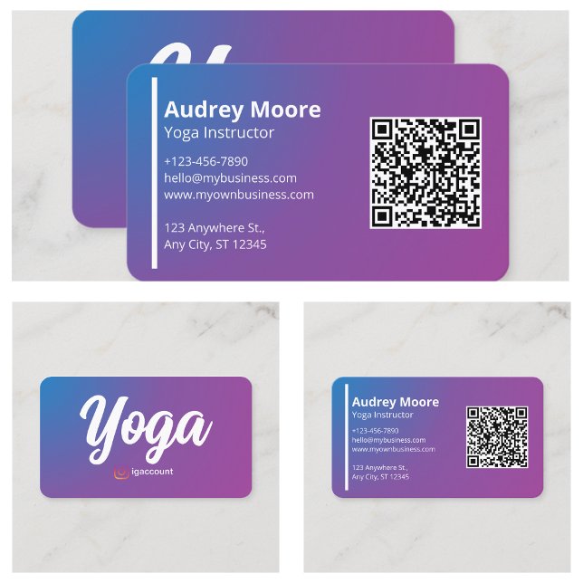 Moderner Yoga-Lehrer Visitenkarte (Modern Yoga Instructor Business Card
)