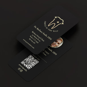 Moderner Zahnarzt Orthodontist Dental Black Gold Visitenkarte