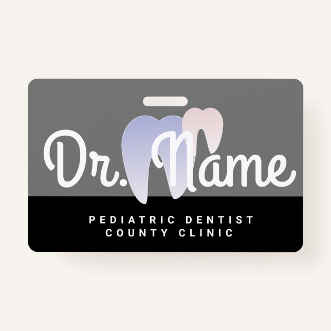 Moderner Zahnarzt Pädiatrier Dental Tooth Ombre Ausweis (Vorderseite)
